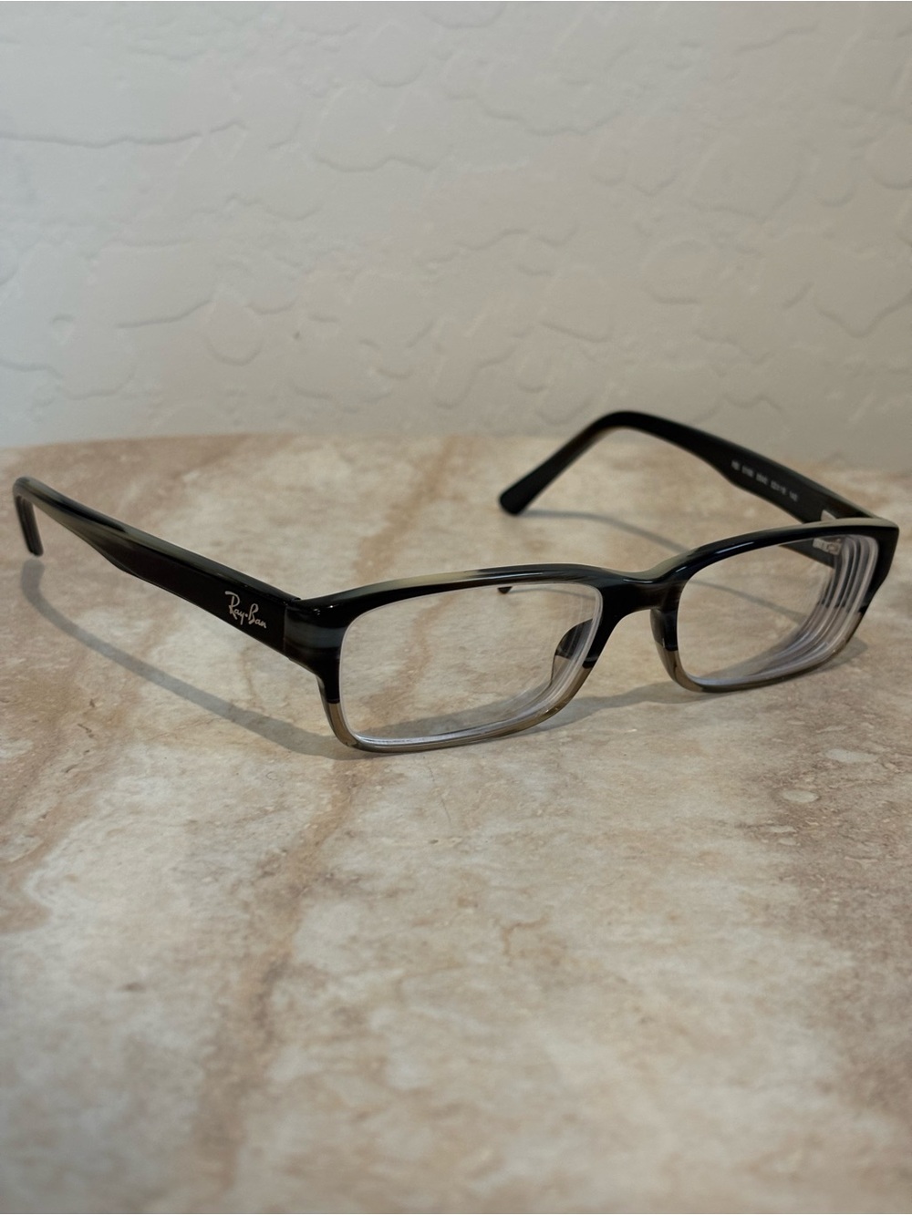 Ray-Ban RB5159 Rectangular Black to Clear Two-Tone Eyeglasses